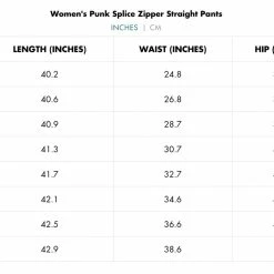 Punk Rave Punk Splice Zipper Straight Pants Women's Stuff
