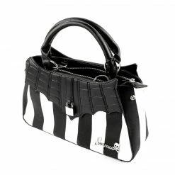 Sourpuss Locked Out Purse - Black & White Stripes