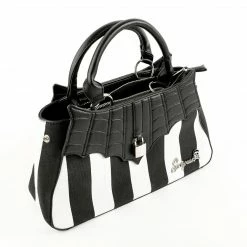 Sourpuss Locked Out Purse - Black & White Stripes