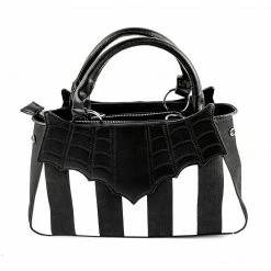Sourpuss Locked Out Purse - Black & White Stripes